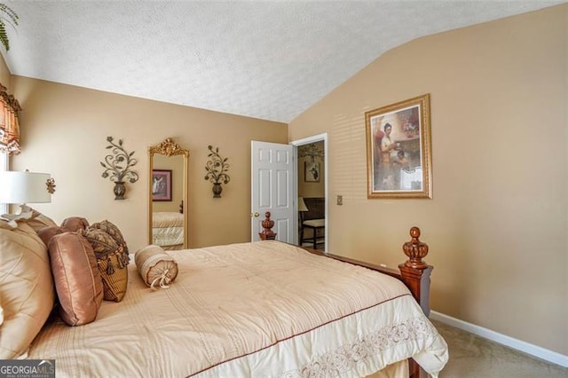 238 Diamond Valley Pass, Canton, GA 30114 - bedroom featuring carpet floors, baseboards, a textured ceiling, and lofted ceiling