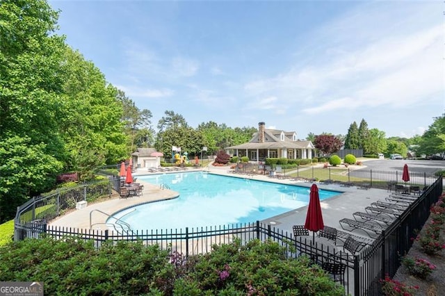 238 Diamond Valley Pass, Canton, GA 30114 - pool with fence and a patio area
