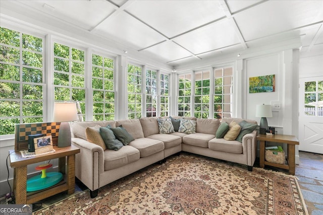 45 Michelle Cir NE, Atlanta, GA 30342 - sunroom featuring coffered ceiling and french doors