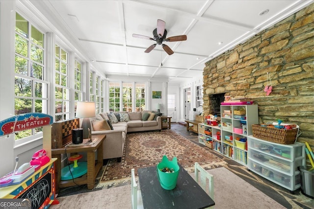 45 Michelle Cir NE, Atlanta, GA 30342 - sunroom featuring plenty of natural light and coffered ceiling