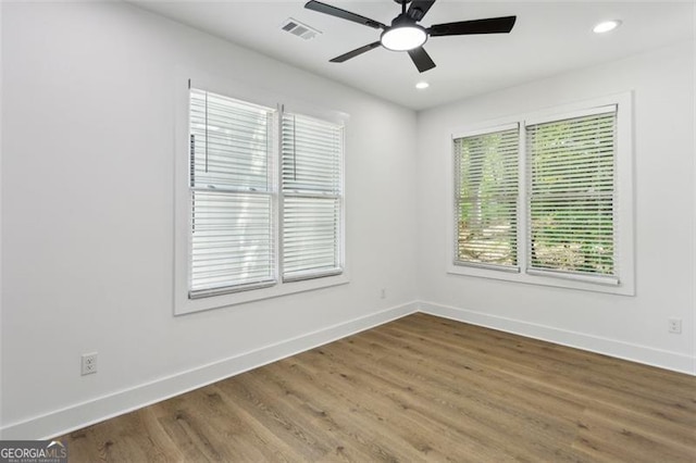2438 2nd St, Atlanta, GA 30318 - unfurnished room with a ceiling fan, recessed lighting, and wood finished floors