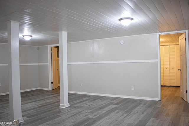 6470 Sherwood Trl, Austell, GA 30168 - finished below grade area with wooden ceiling and wood finished floors