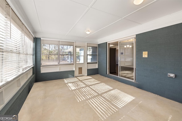 view of unfurnished sunroom