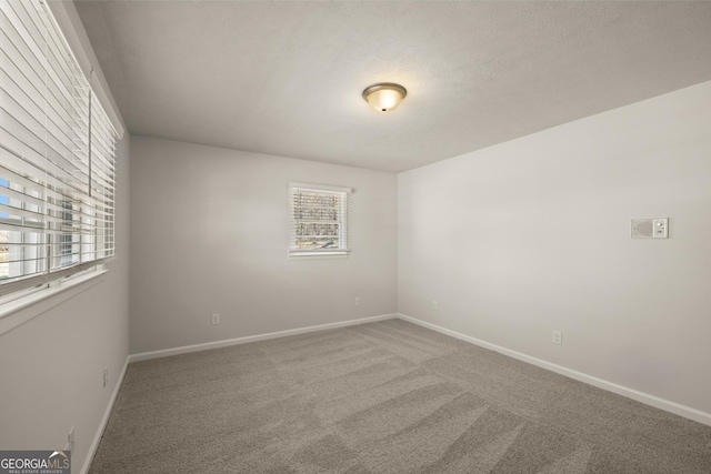 spare room featuring baseboards and carpet flooring
