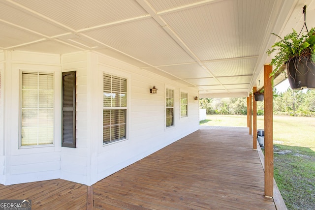 deck with covered porch