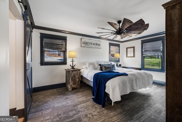 1601 Arrowhead Rd, Greensboro, GA 30642 - bedroom with baseboards, ceiling fan, and wood finished floors