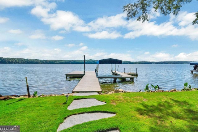 1601 Arrowhead Rd, Greensboro, GA 30642 - dock area featuring a lawn and a water view