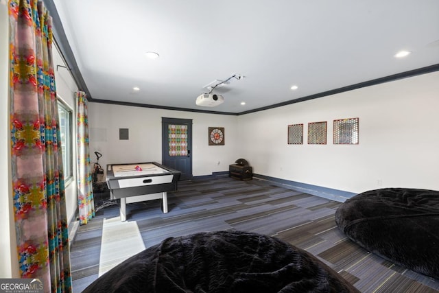 1601 Arrowhead Rd, Greensboro, GA 30642 - game room featuring recessed lighting, baseboards, and ornamental molding