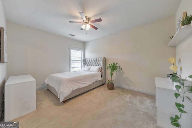 197 Hickory Pointe Dr, Acworth, GA 30101 - bedroom with light colored carpet and a ceiling fan
