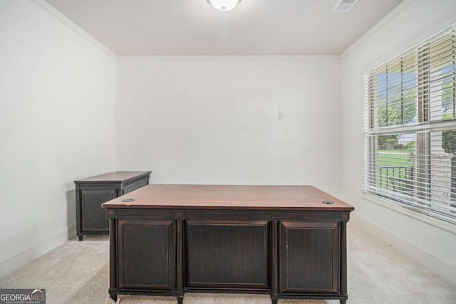 308 Evening Rain Crst, Canton, GA 30114 - office featuring light carpet and ornamental molding