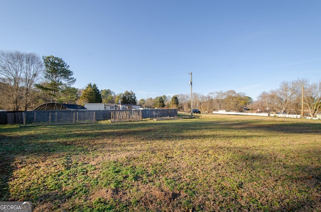view of yard featuring fence