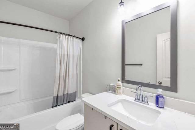 3493 Monarch Ave, Duluth, GA 30096 - bathroom featuring toilet, shower / bath combination with curtain, and vanity