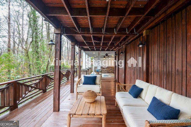 deck with outdoor lounge area