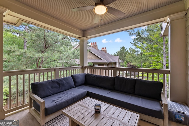 1010F Tailwater, Greensboro, GA 30642 - wooden deck with ceiling fan and an outdoor living space