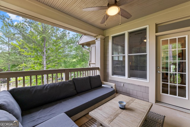 1010F Tailwater, Greensboro, GA 30642 - wooden terrace featuring ceiling fan and an outdoor hangout area