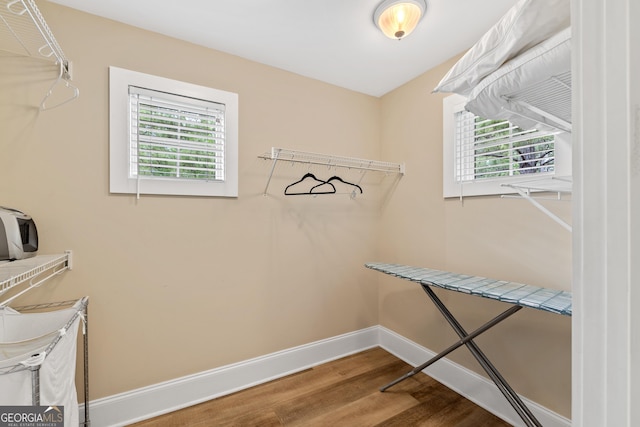 1010F Tailwater, Greensboro, GA 30642 - walk in closet featuring wood finished floors