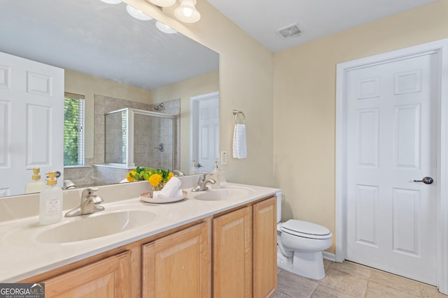 3845 New Salem Ct, Cumming, GA 30040 - bathroom featuring a stall shower and double vanity