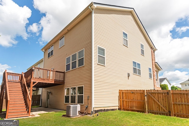 3845 New Salem Ct, Cumming, GA 30040 - back of house featuring a gate, a deck, and stairs