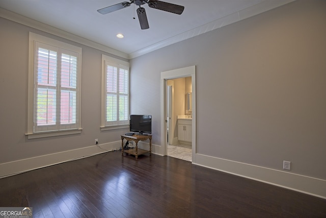4143 N Swann St, Covington, GA 30014 - unfurnished room with plenty of natural light, ornamental molding, baseboards, and ceiling fan