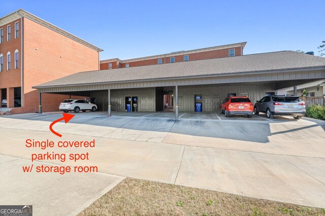 4143 N Swann St, Covington, GA 30014 - exterior space featuring covered parking and roof with shingles