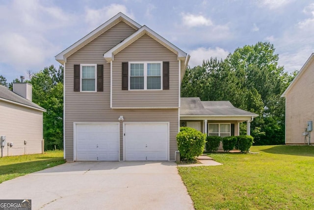4870 Heather Mill Trce, Snellville, GA 30039 - view of front facade with concrete driveway, a front yard, and a garage