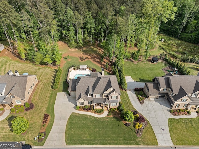 aerial view of property and surrounding area