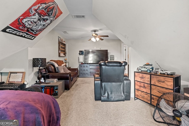 485 Lloyd St, Monticello, GA 31064 - carpeted bedroom featuring a ceiling fan