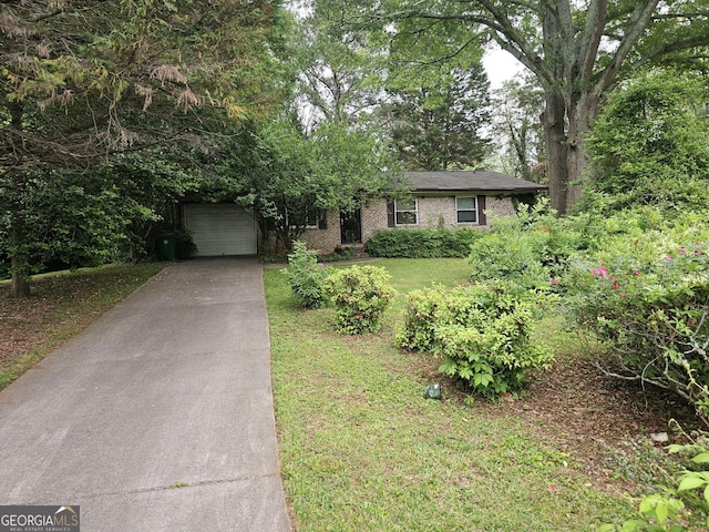 1517 Colony E Cir, Stone Mountain, GA 30083 - ranch-style house with brick siding, a front lawn, and driveway