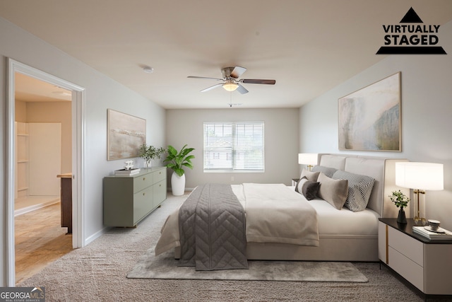 1003 Eldon Ln, Fairburn, GA 30213 - bedroom featuring ceiling fan and light carpet