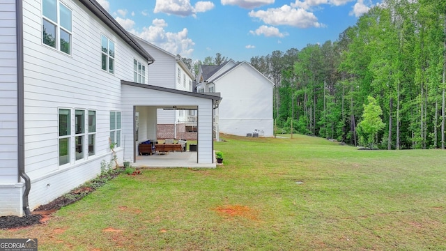 view of yard with a patio area