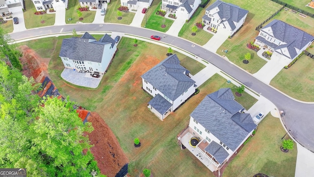 drone / aerial view with a residential view