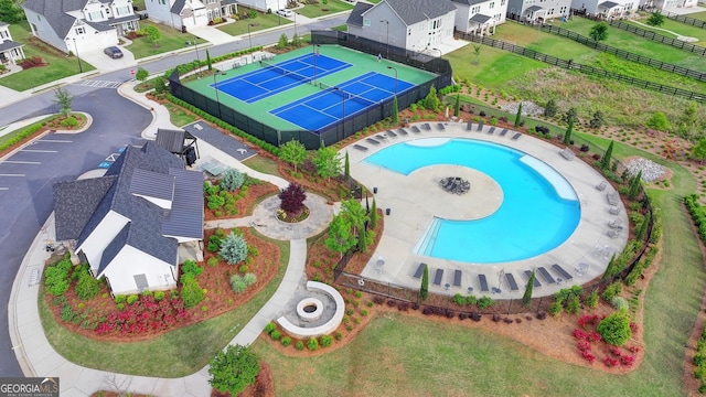 bird's eye view featuring a residential view
