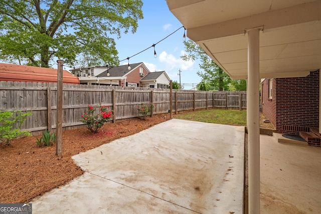 view of patio featuring a fenced backyard