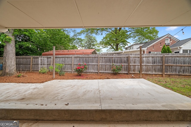 view of patio featuring a fenced backyard