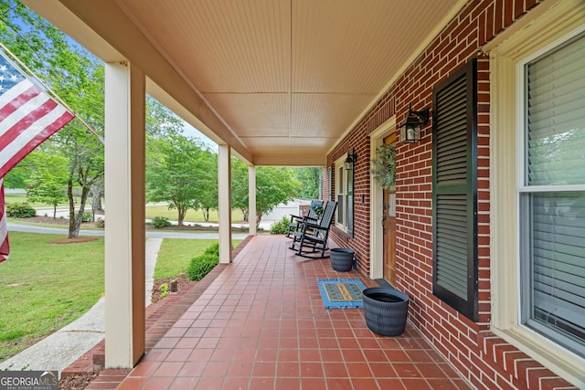 view of patio with covered porch