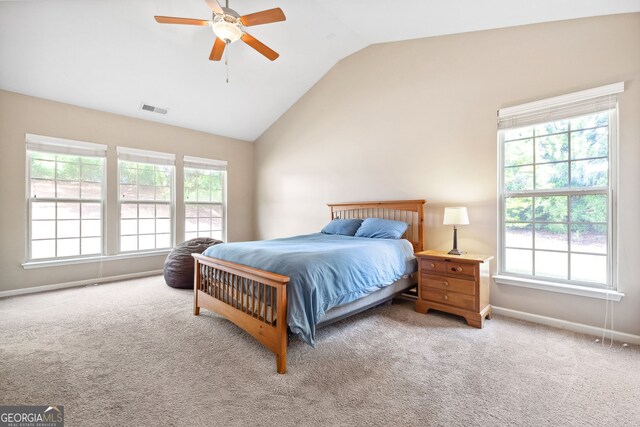 1355 Hesse Ln, Austell, GA 30106 - bedroom with visible vents, multiple windows, and vaulted ceiling