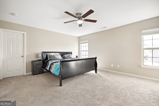 1355 Hesse Ln, Austell, GA 30106 - bedroom featuring baseboards, carpet flooring, and visible vents