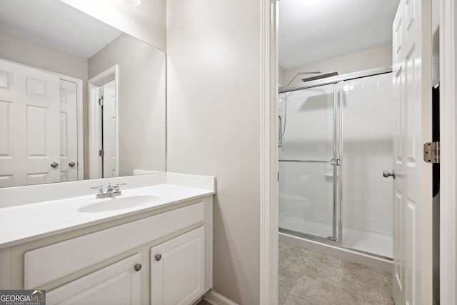 1355 Hesse Ln, Austell, GA 30106 - full bathroom with vanity and a shower stall