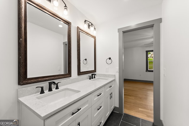 364 Cherokee Trce, Dahlonega, GA 30533 - bathroom featuring double vanity, a sink, and tile patterned floors