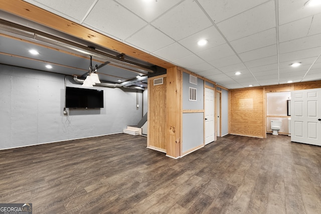 364 Cherokee Trce, Dahlonega, GA 30533 - finished basement featuring recessed lighting, visible vents, and dark wood-type flooring