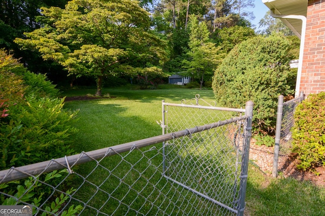 view of yard featuring fence