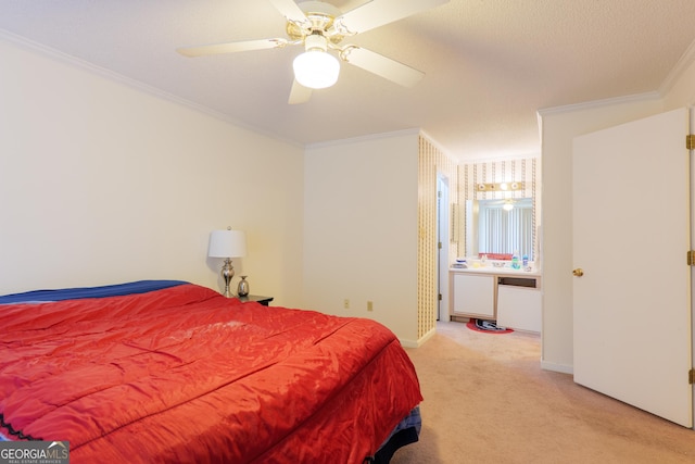 1921 Gornto Rd Unit 10, Valdosta, GA 31602 - carpeted bedroom featuring crown molding, baseboards, and a ceiling fan