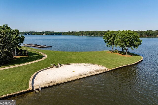 view of water feature featuring a boat dock