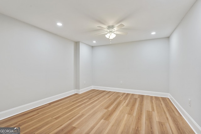 110 Keswick Way, Alpharetta, GA 30022 - spare room with recessed lighting, light wood finished floors, ceiling fan, and baseboards