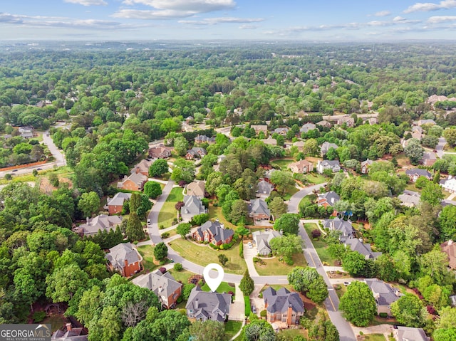 110 Keswick Way, Alpharetta, GA 30022 - aerial view with a forest view and a residential view