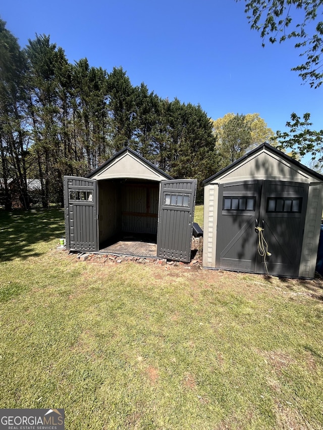 view of shed