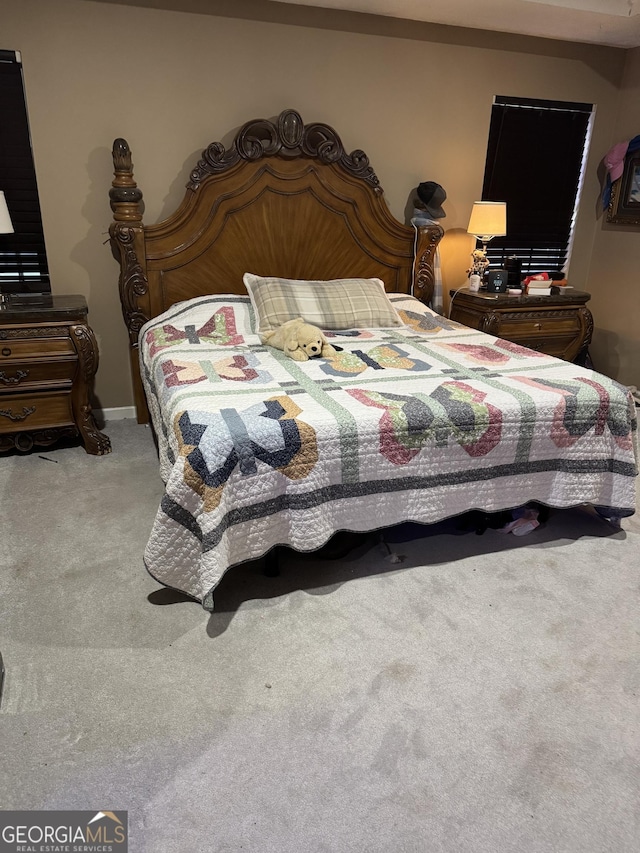 bedroom with carpet