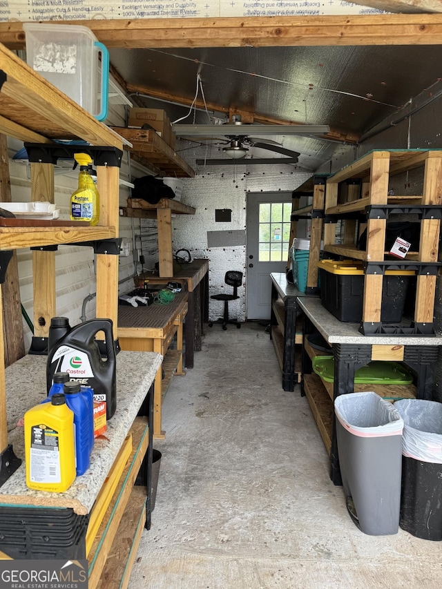 view of storage area