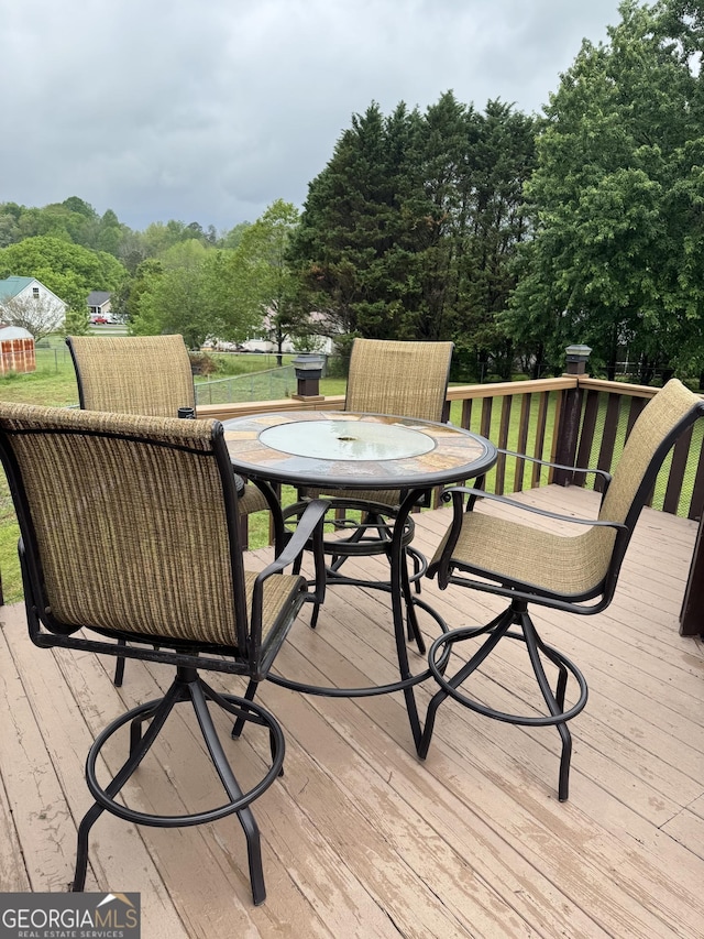 182 Boxer Ln, Rock Spring, GA 30739 - wooden deck with outdoor dining space