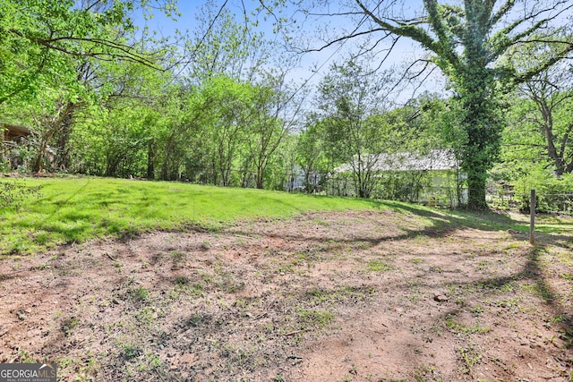 view of yard with fence